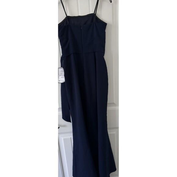 Betsy & Adam Women's Faux-Wrap Strapless Gown Floor-length formal dress Navy 6 - Picture 10 of 11